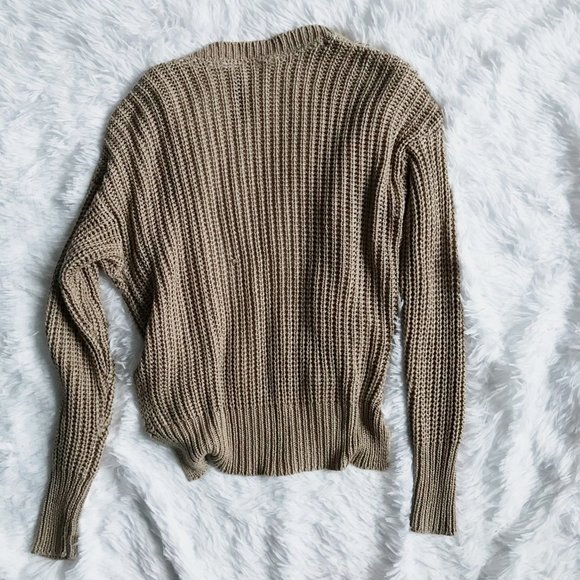 LE TEMPS DES CERISES Cable Knit Brown Cardigan - Picture 2 of 6